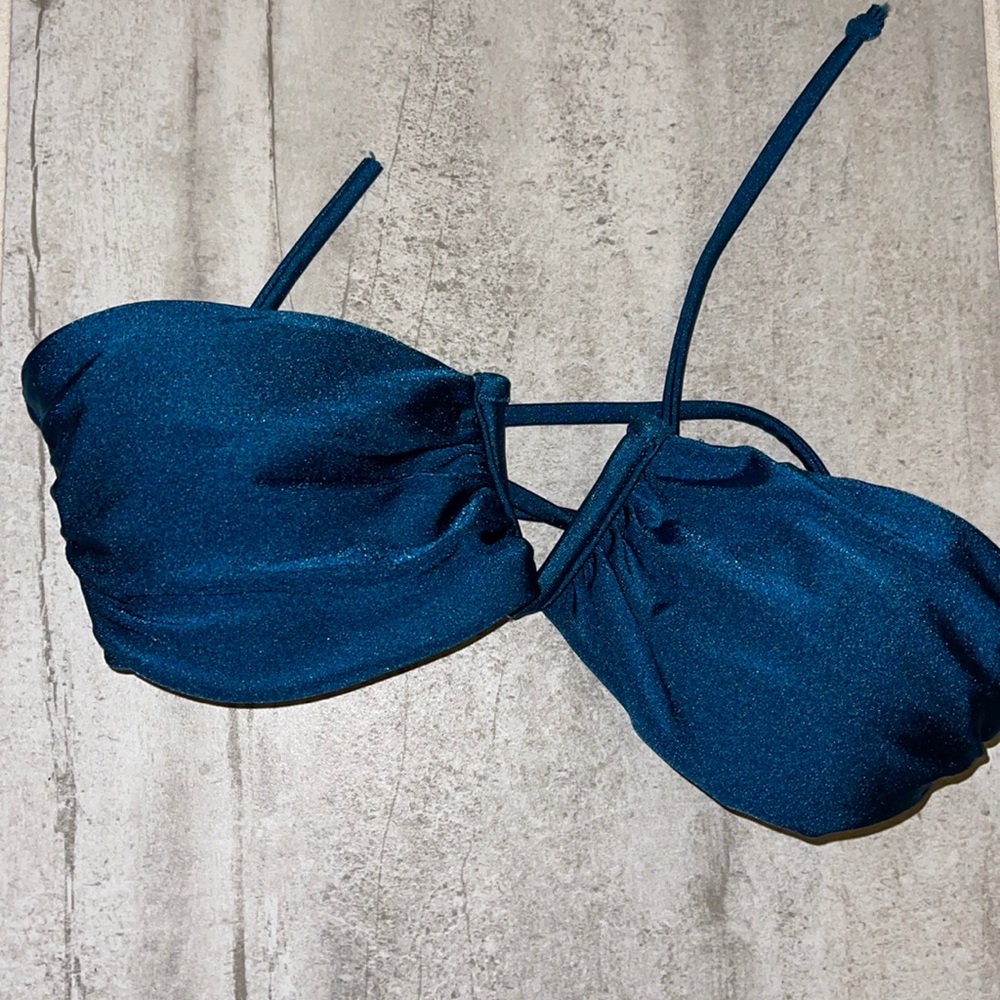 COPY - Neon teal bandeau style bikini top!